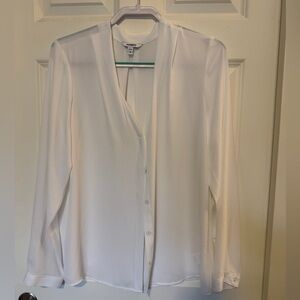 SALE: 3/$25 - EUC - Express - sheer - brt white - v- neck - long-sleeve - Large